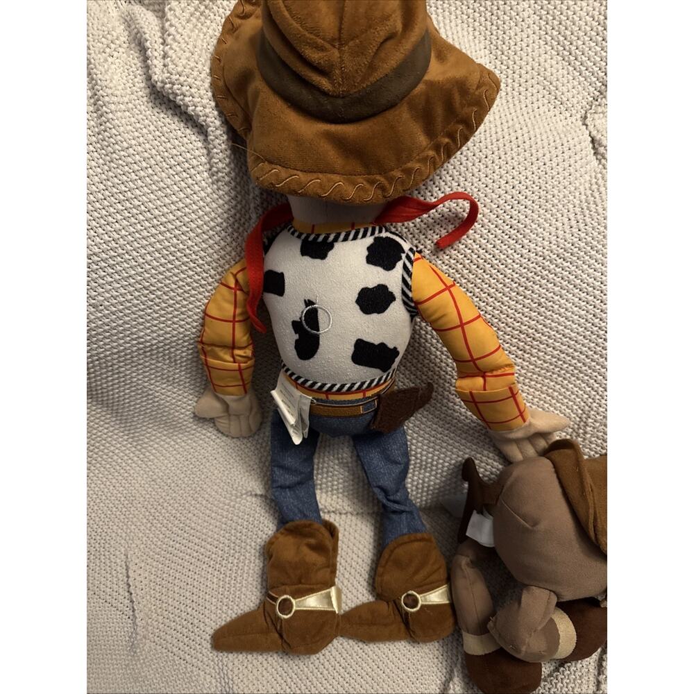 Disney Pixar Toy Story 4 Sheriff Woody Large 24" & Bullseye Horse Plush Lot - Picture 5 of 7